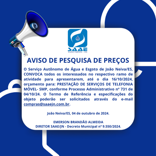 AVISO DE PESQUISA DE PREÇOS